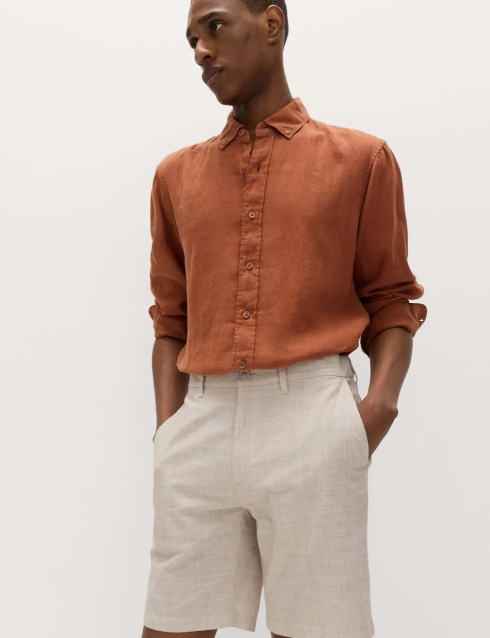 Half-Elasticated Waist Chino Shorts