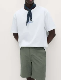 Half-Elasticated Waist Seersucker Chino Shorts