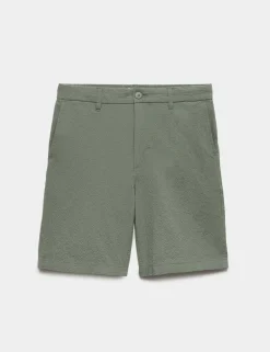 Half-Elasticated Waist Seersucker Chino Shorts