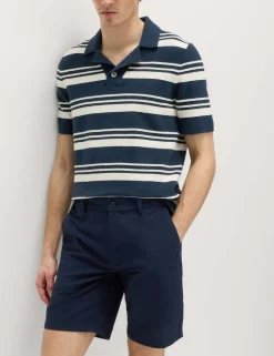 Half-Elasticated Waist Seersucker Chino Shorts