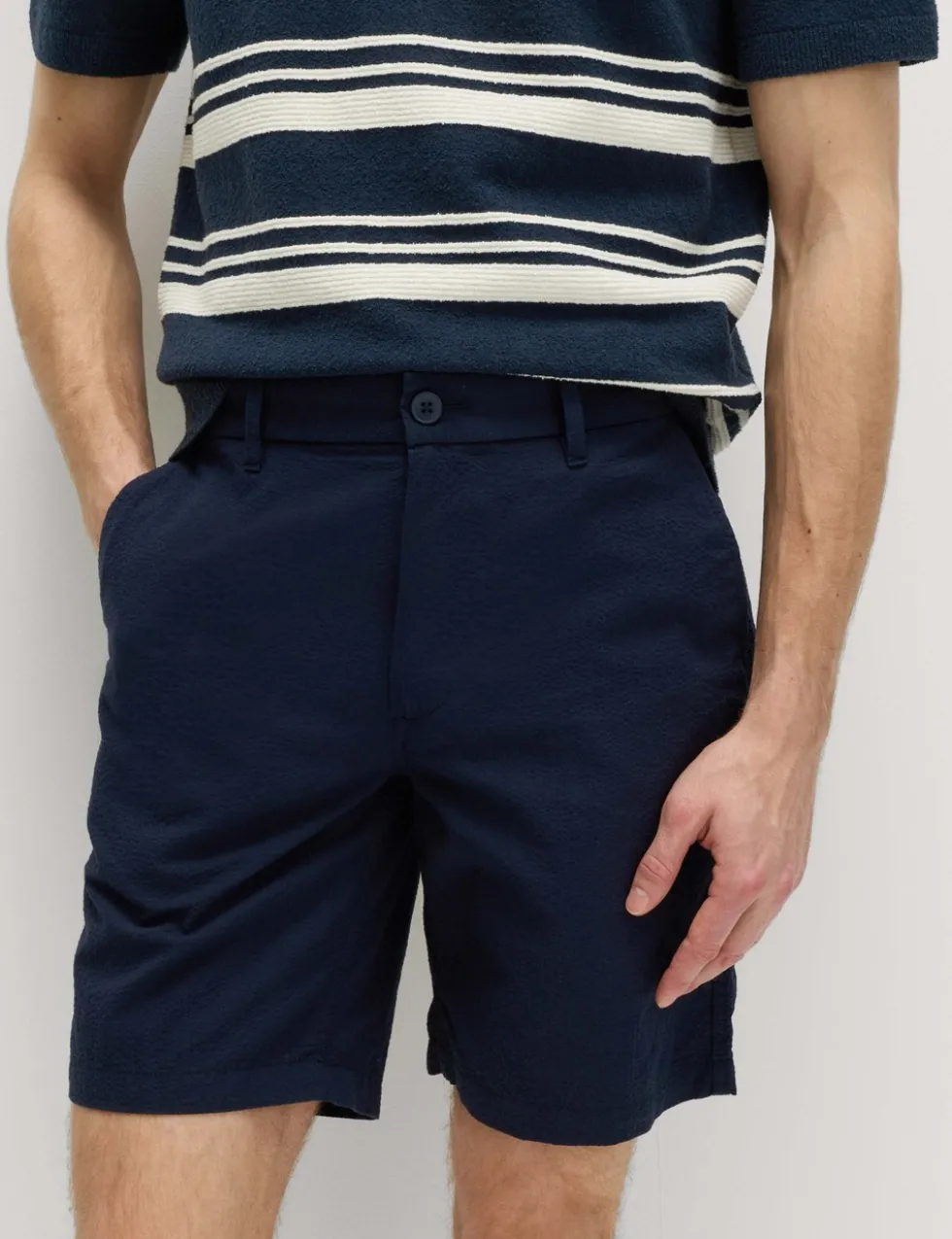 Half-Elasticated Waist Seersucker Chino Shorts