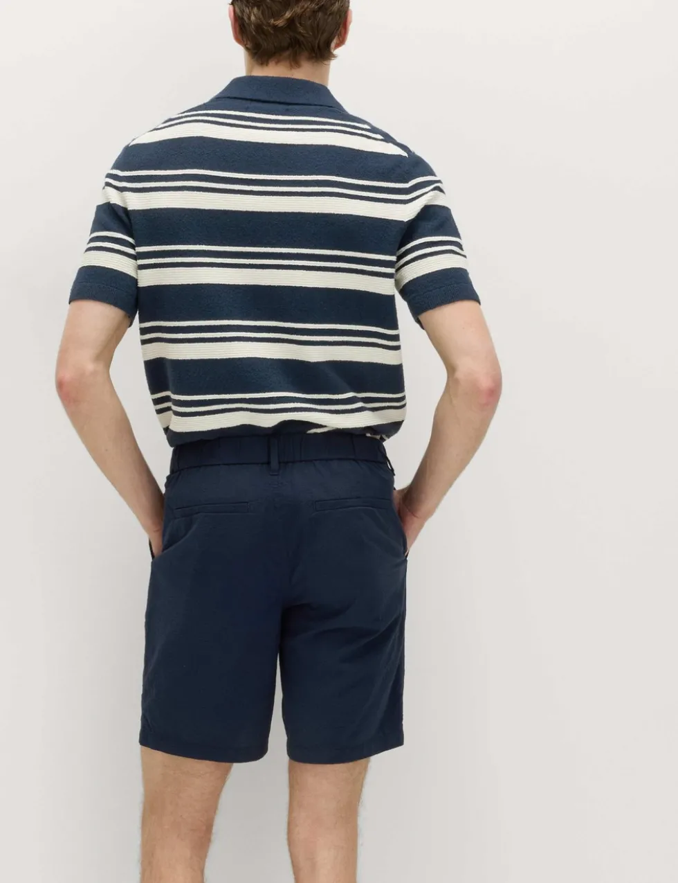 Half-Elasticated Waist Seersucker Chino Shorts