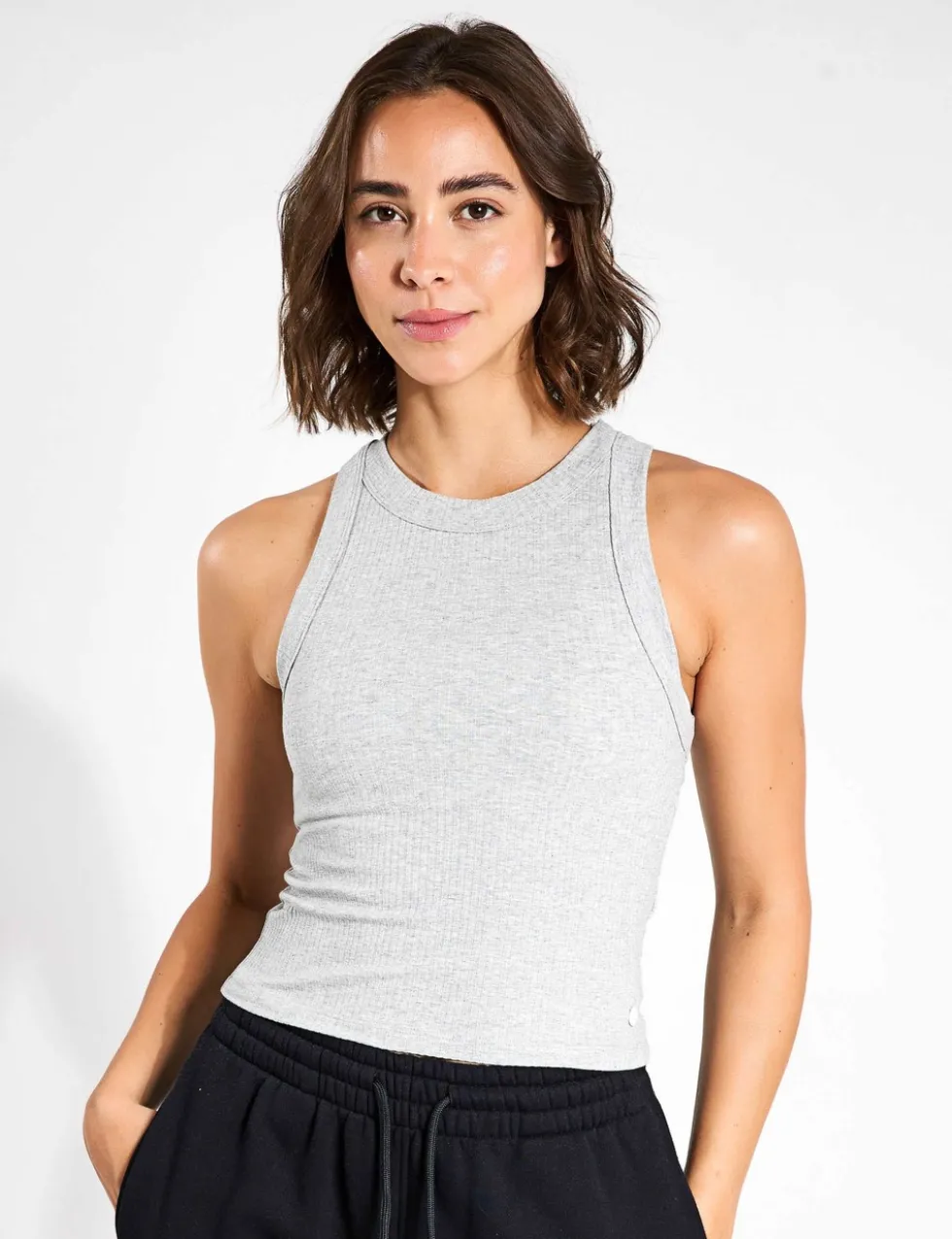 Harmony Cotton Rich Rib Crop Vest Top