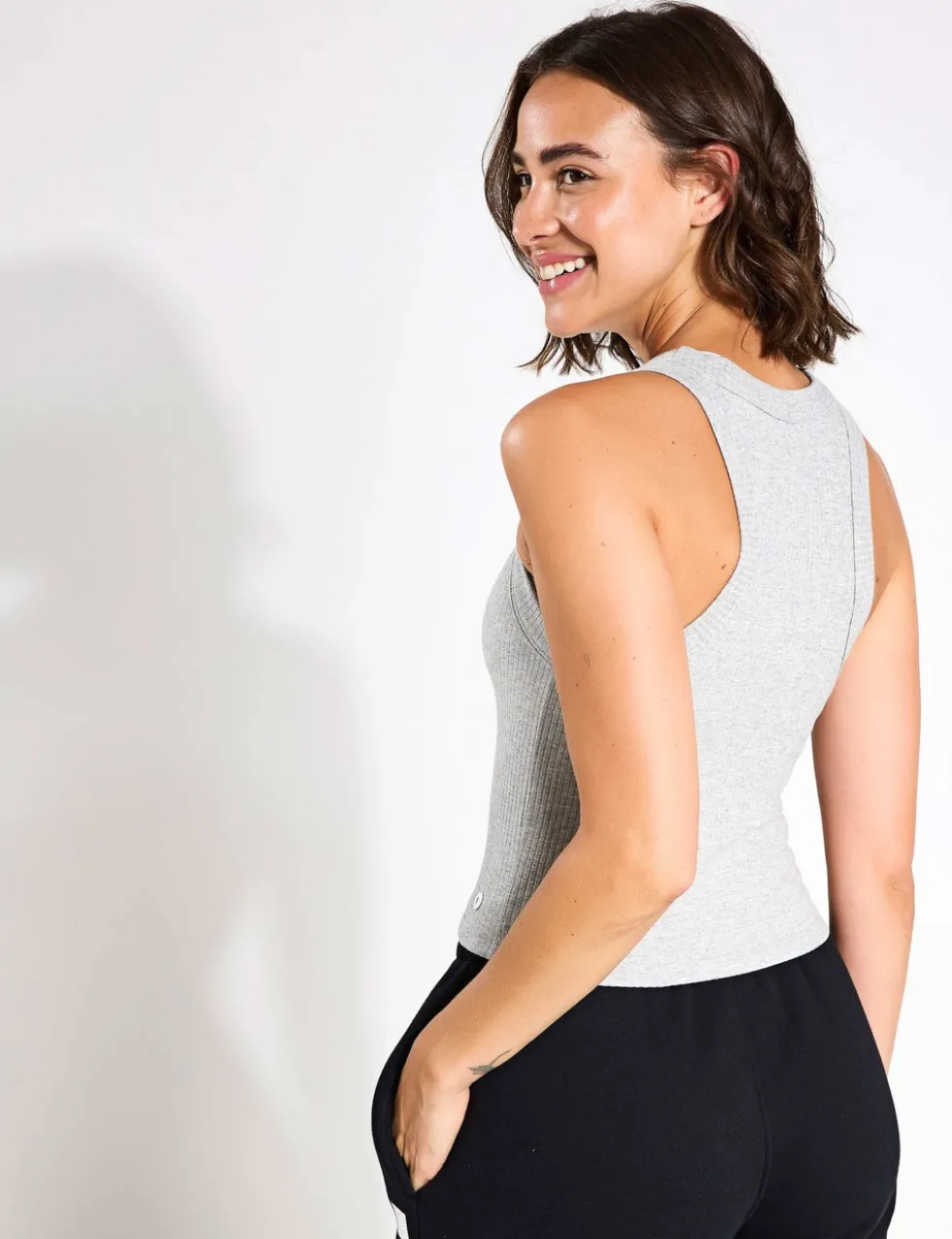 Harmony Cotton Rich Rib Crop Vest Top