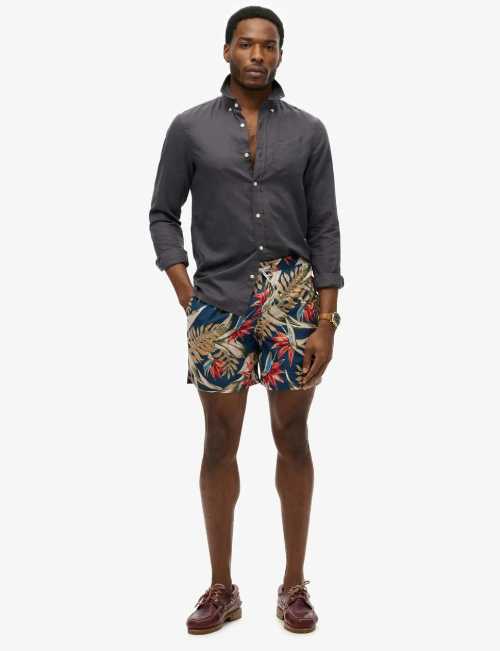 Hawaiian Print Swim Shorts