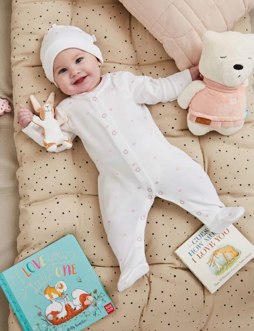 Heart Embroidered Sleepsuit (0-12 Mths)