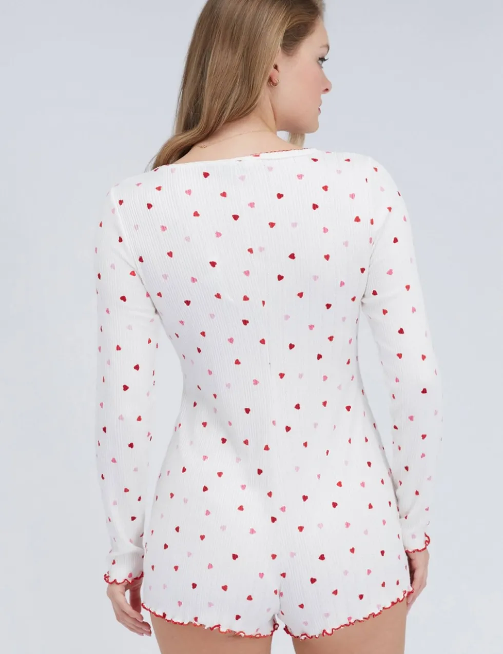Heart Ribbed Playsuit