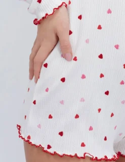 Heart Ribbed Playsuit