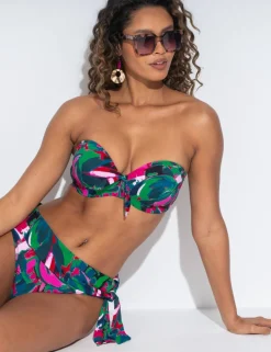 Heatwave Floral Padded Bandeau Bikini Top (B-F)