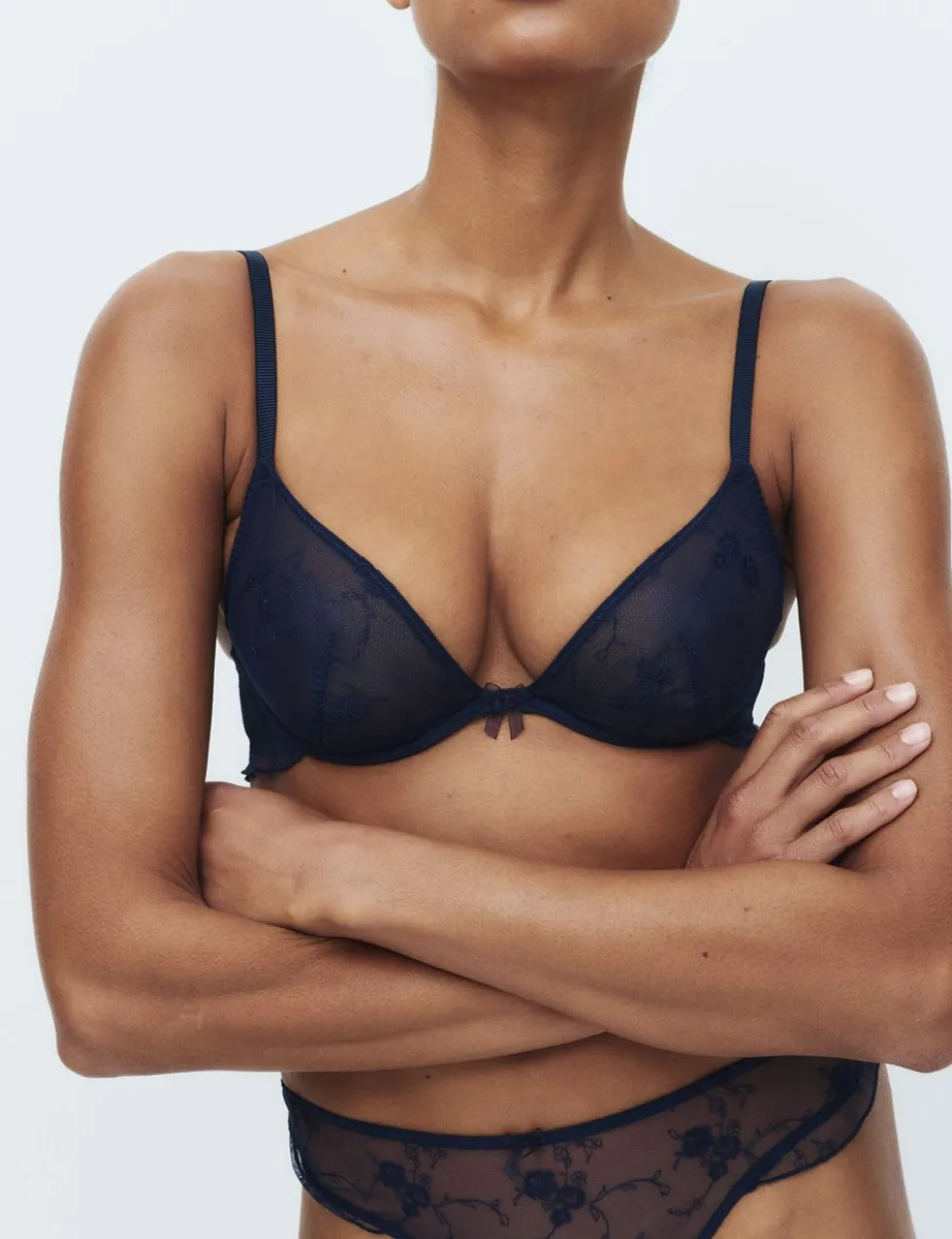 Helena Embroidered Wired Plunge Bra (A-E)
