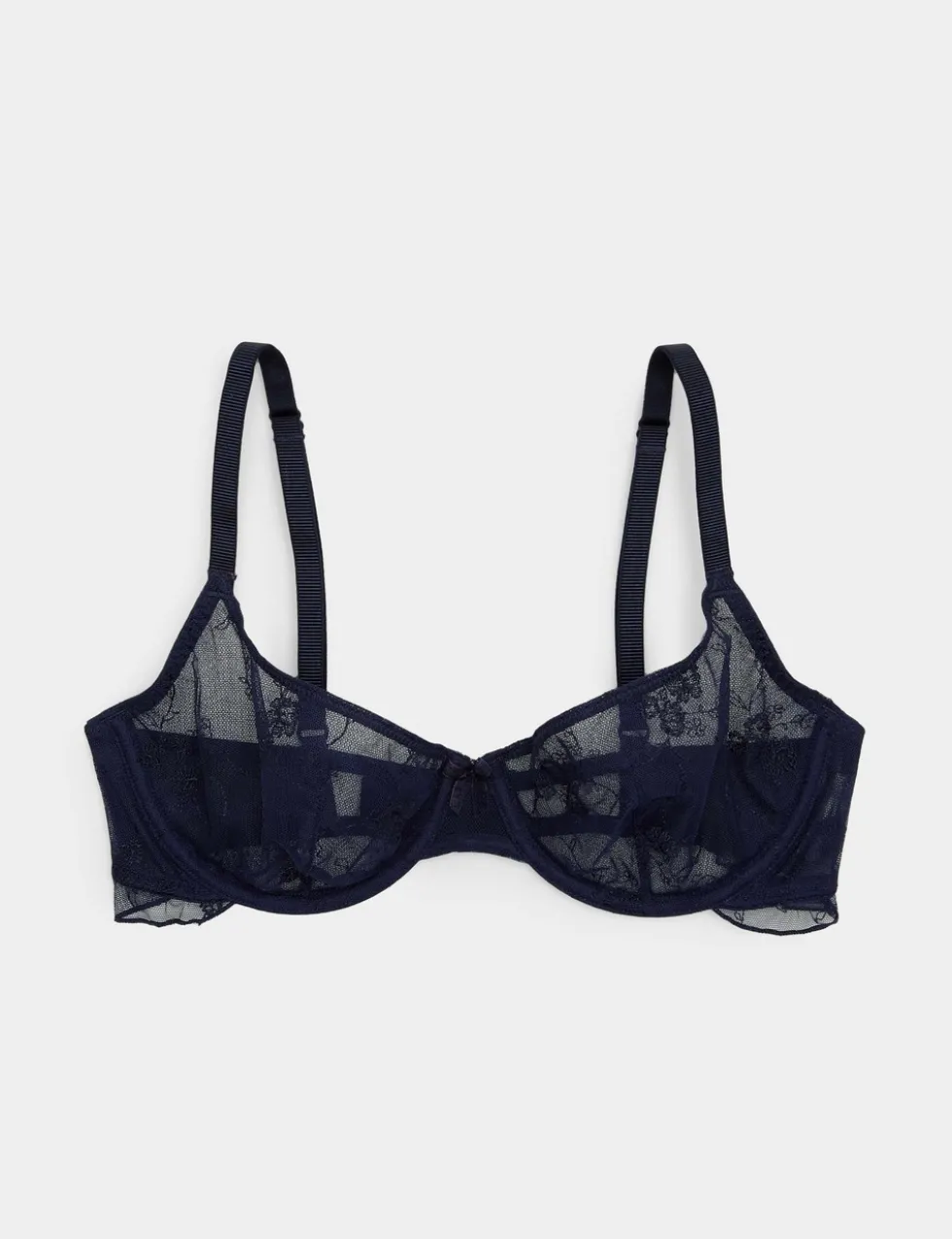 Helena Embroidery Wired Demi Cup Bra (A-E)