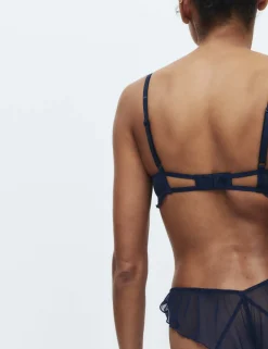 Helena Embroidery Wired Demi Cup Bra (A-E)