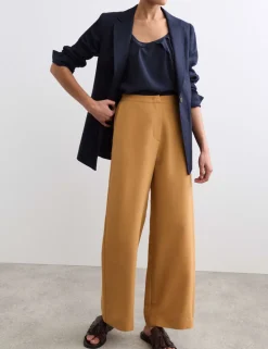 Herringbone Wide Leg Trousers