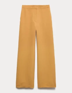 Herringbone Wide Leg Trousers