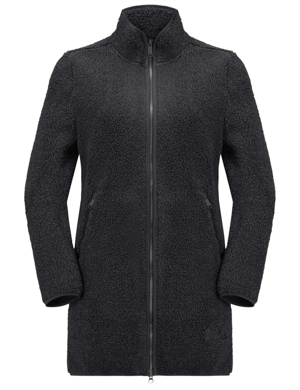 High Curl High Neck Longline Fleece Jacket