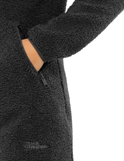 High Curl High Neck Longline Fleece Jacket