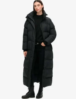 High Neck Longline Puffer Jacket