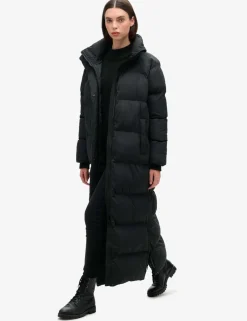 High Neck Longline Puffer Jacket