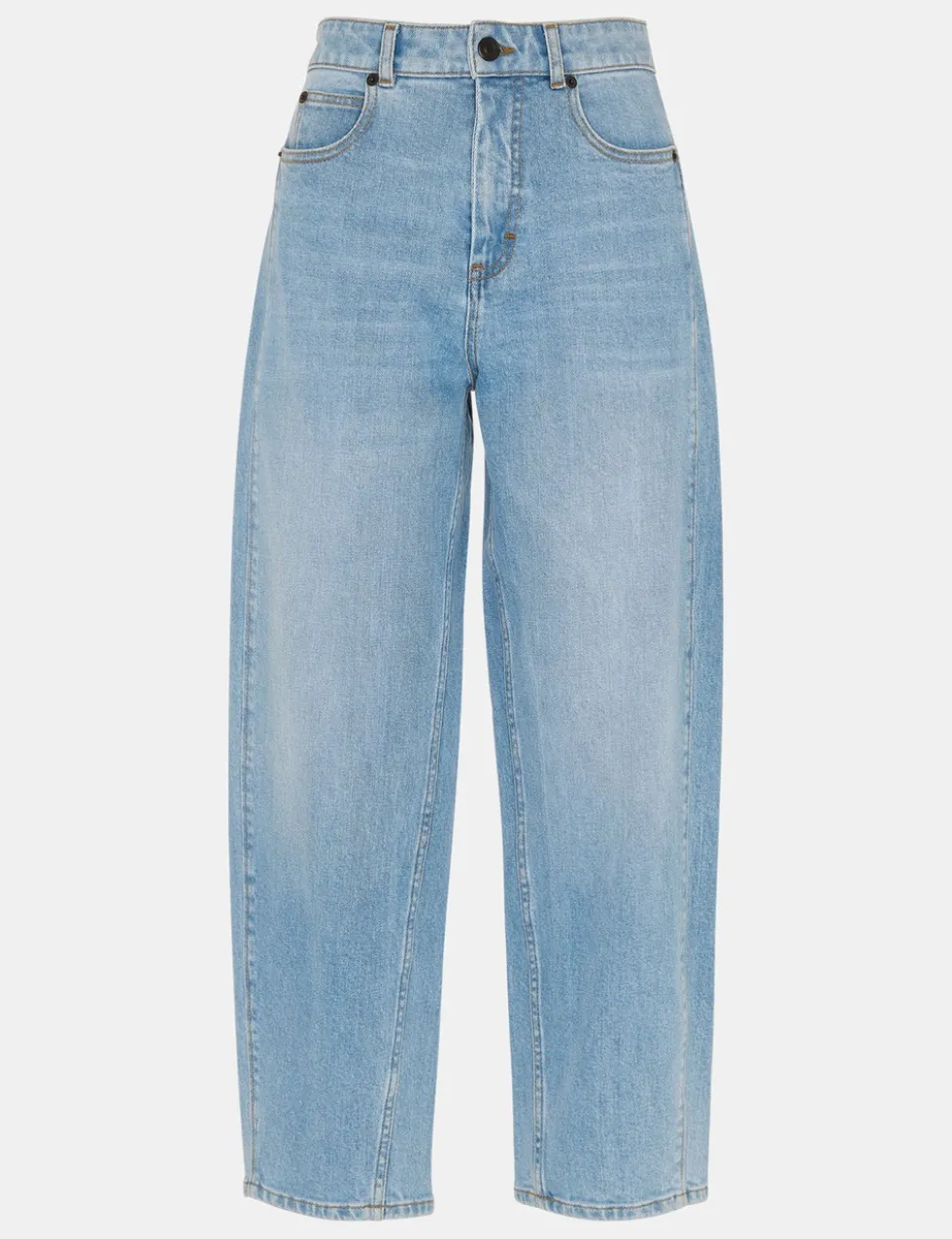 High Waisted Barrel Ankle Grazer Jeans
