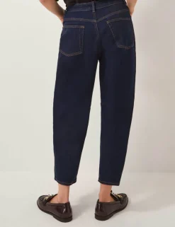 High Waisted Barrel Ankle Grazer Jeans