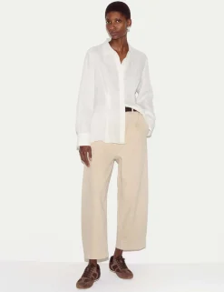 High Waisted Barrel Cropped Jeans
