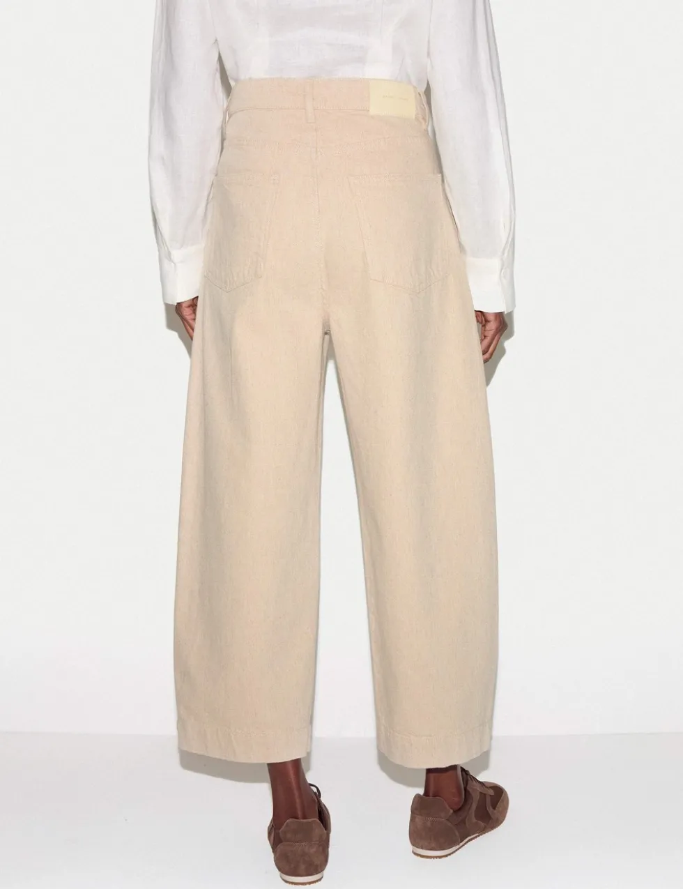 High Waisted Barrel Cropped Jeans