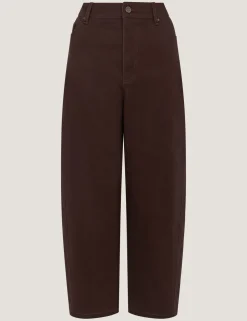High Waisted Barrel Cropped Jeans