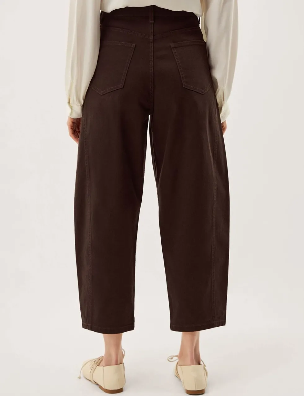 High Waisted Barrel Cropped Jeans