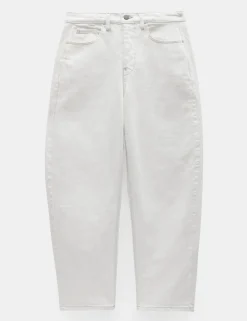 High Waisted Barrel Leg Ankle Grazer Jeans