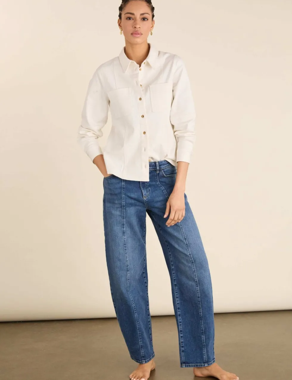 High Waisted Barrel Leg Jeans