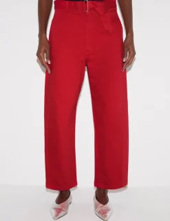 High Waisted Belted Barrel Jeans