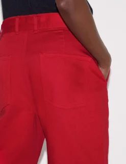 High Waisted Belted Barrel Jeans