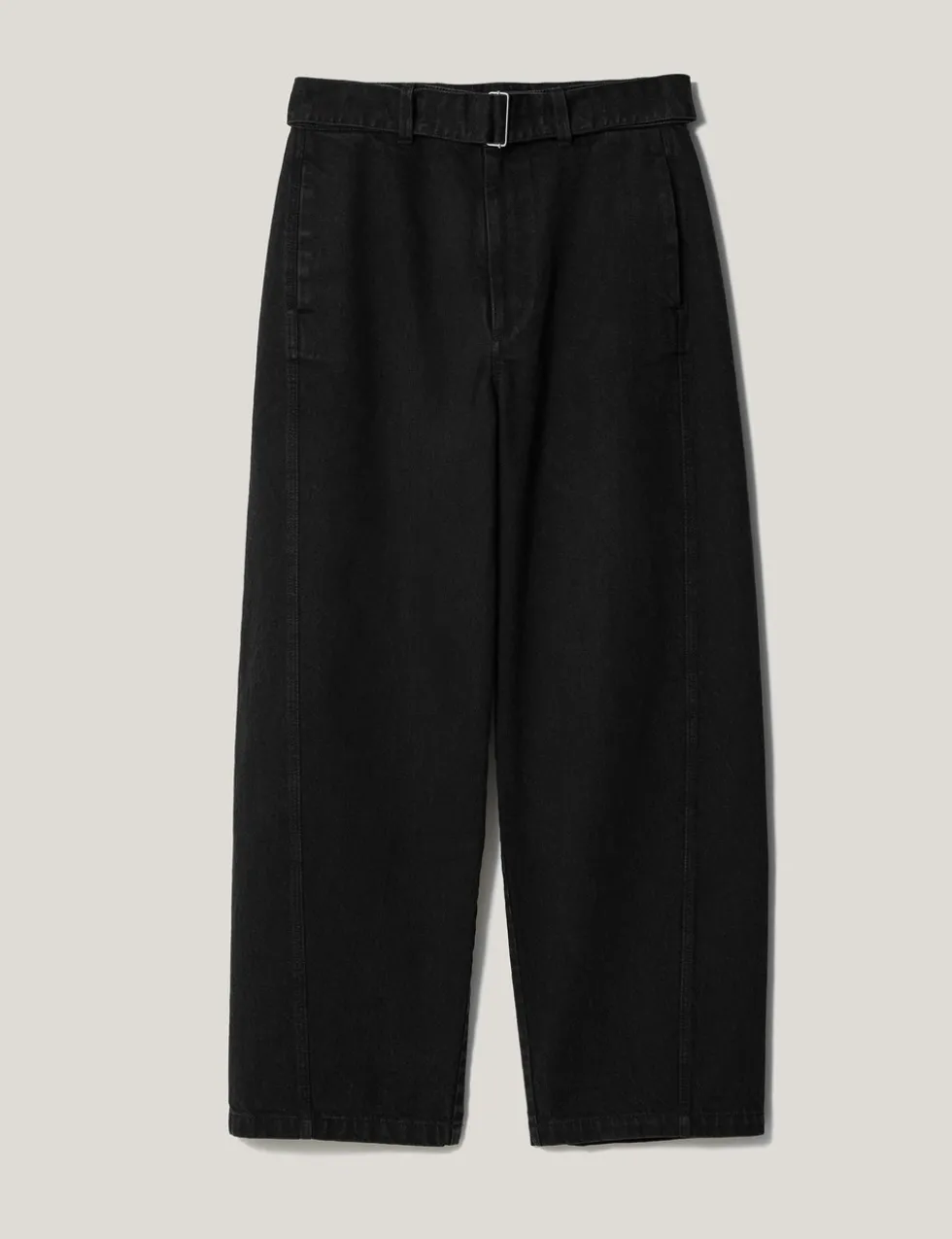 High Waisted Belted Barrel Jeans