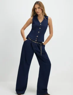 High Waisted Belted Wide Leg Jeans