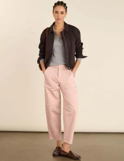 High Waisted Cargo Barrel Leg Jeans