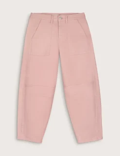 High Waisted Cargo Barrel Leg Jeans
