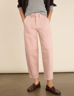 High Waisted Cargo Barrel Leg Jeans