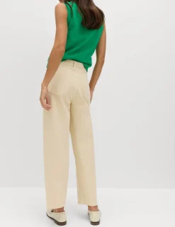 High Waisted Carrot Leg Ankle Grazer Jeans