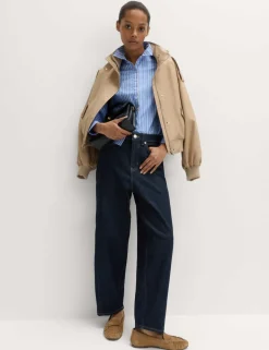 High Waisted Carrot Leg Ankle Grazer Jeans