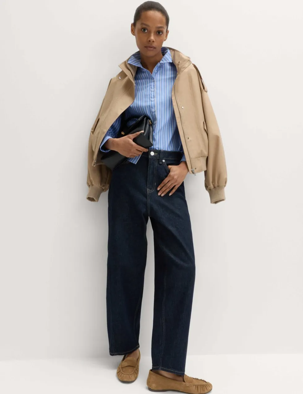 High Waisted Carrot Leg Ankle Grazer Jeans