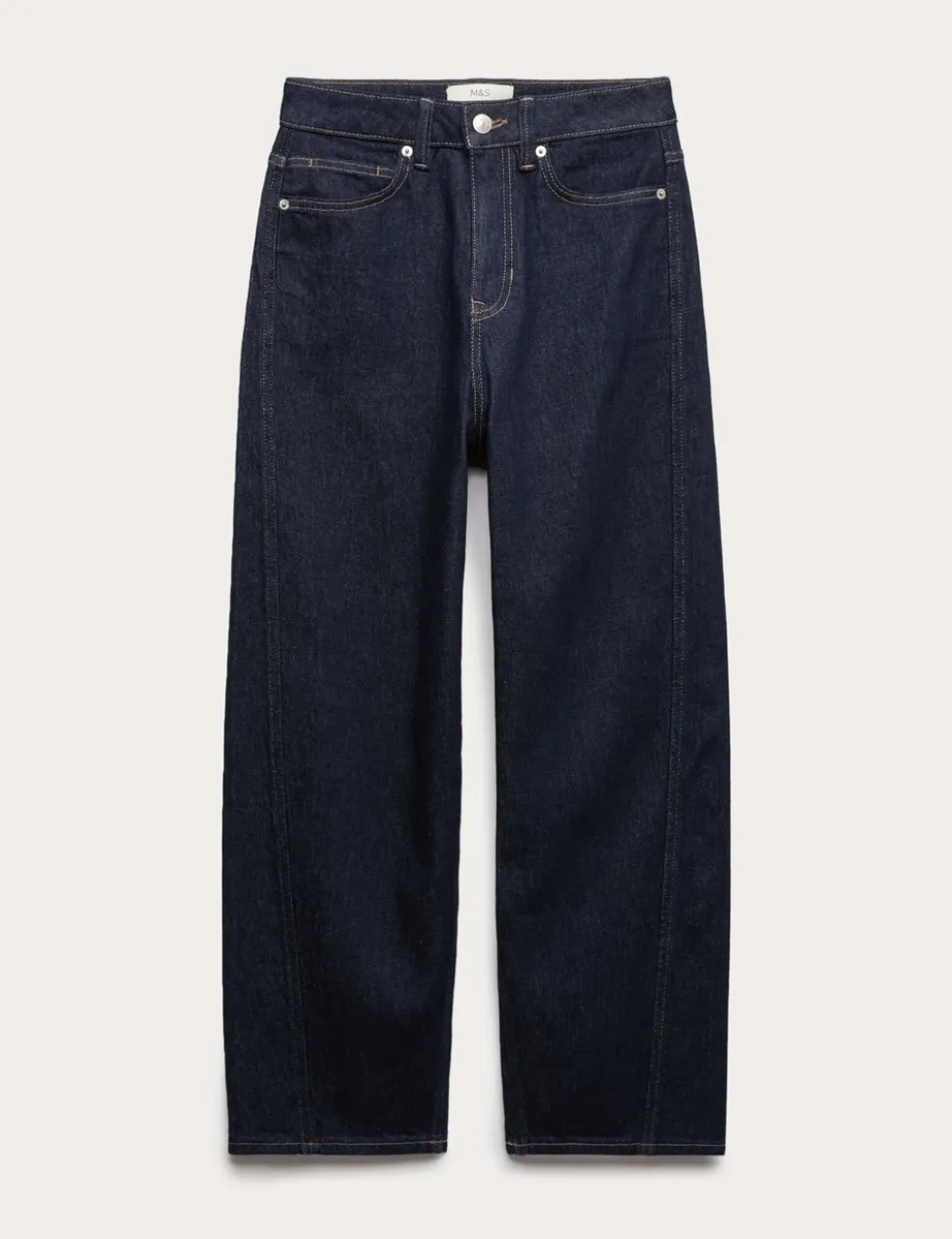 High Waisted Carrot Leg Ankle Grazer Jeans
