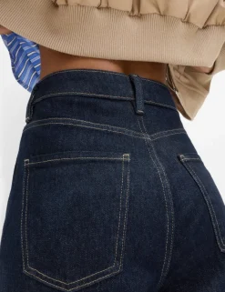 High Waisted Carrot Leg Ankle Grazer Jeans
