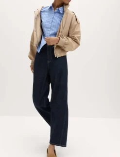 High Waisted Carrot Leg Ankle Grazer Jeans
