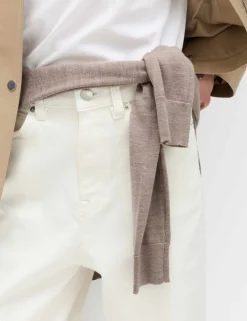 High Waisted Carrot Leg Ankle Grazer Jeans