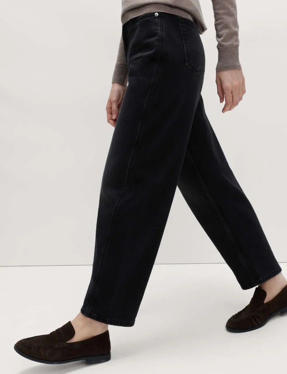 High Waisted Carrot Leg Ankle Grazer Jeans