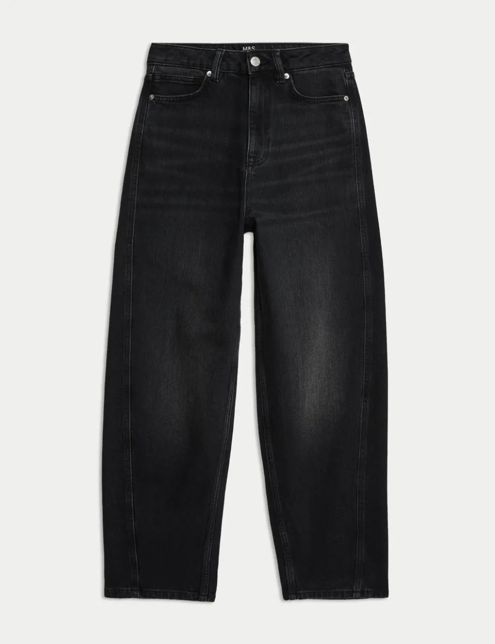 High Waisted Carrot Leg Ankle Grazer Jeans