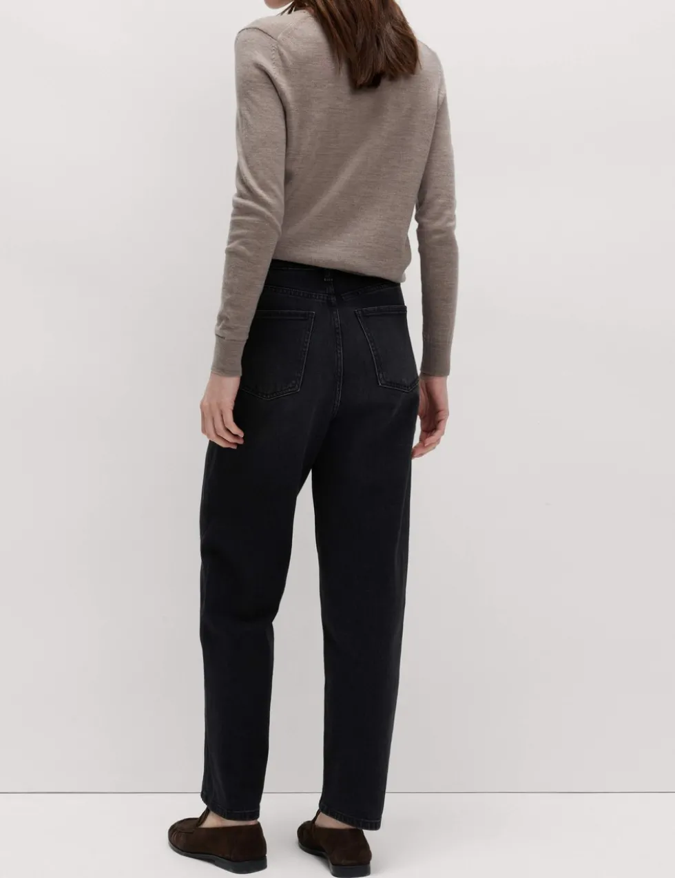 High Waisted Carrot Leg Ankle Grazer Jeans