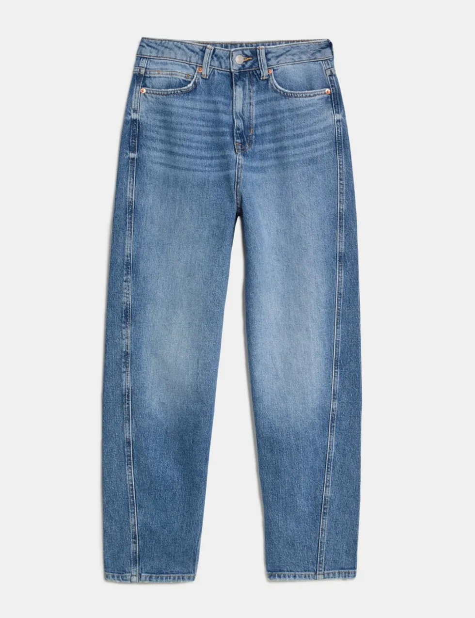 High Waisted Carrot Leg Ankle Grazer Jeans