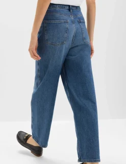 High Waisted Carrot Leg Ankle Grazer Jeans
