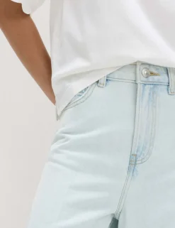 High Waisted Crease Front Barrel Jeans